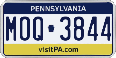 PA license plate MOQ3844