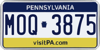 PA license plate MOQ3875