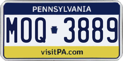 PA license plate MOQ3889