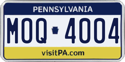 PA license plate MOQ4004