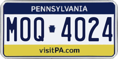 PA license plate MOQ4024