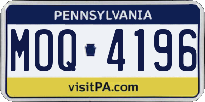 PA license plate MOQ4196