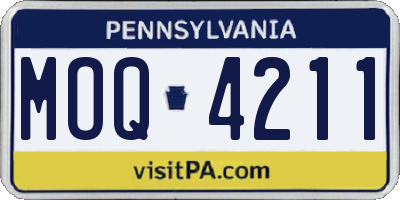 PA license plate MOQ4211