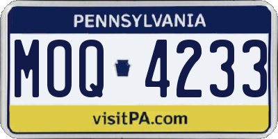 PA license plate MOQ4233