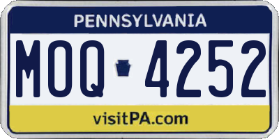 PA license plate MOQ4252