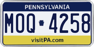 PA license plate MOQ4258