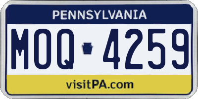 PA license plate MOQ4259