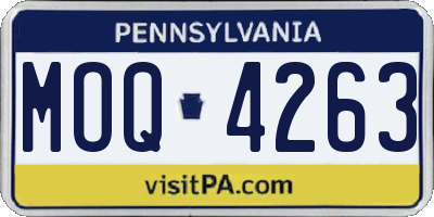 PA license plate MOQ4263