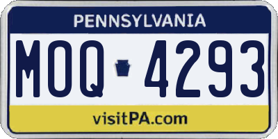 PA license plate MOQ4293