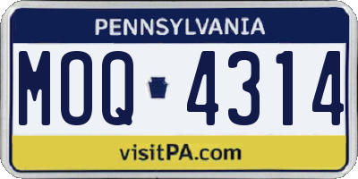 PA license plate MOQ4314
