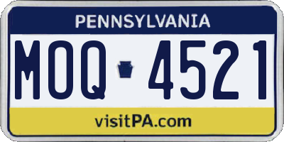 PA license plate MOQ4521