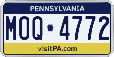 PA license plate MOQ4772