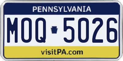 PA license plate MOQ5026