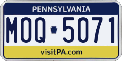 PA license plate MOQ5071