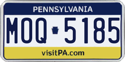 PA license plate MOQ5185