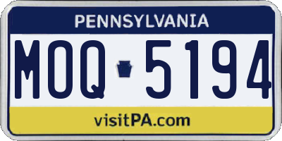 PA license plate MOQ5194