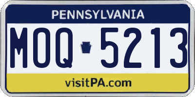 PA license plate MOQ5213