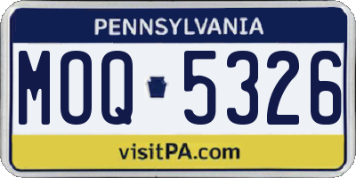PA license plate MOQ5326