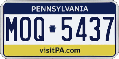 PA license plate MOQ5437