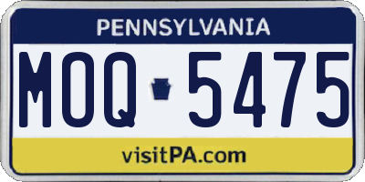 PA license plate MOQ5475
