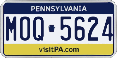 PA license plate MOQ5624
