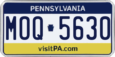 PA license plate MOQ5630