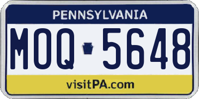 PA license plate MOQ5648