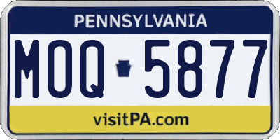 PA license plate MOQ5877