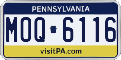 PA license plate MOQ6116