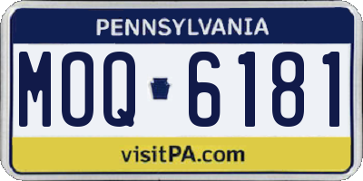 PA license plate MOQ6181