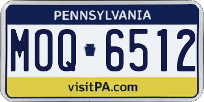 PA license plate MOQ6512