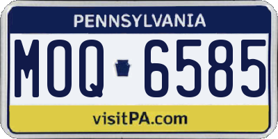 PA license plate MOQ6585