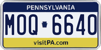 PA license plate MOQ6640