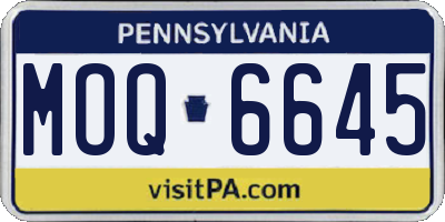 PA license plate MOQ6645