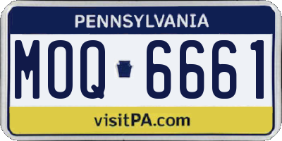 PA license plate MOQ6661