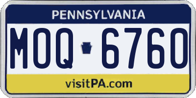 PA license plate MOQ6760