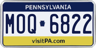 PA license plate MOQ6822