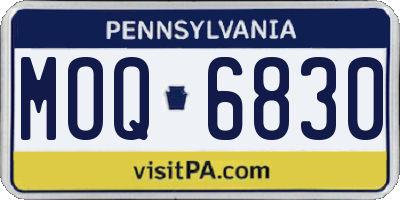 PA license plate MOQ6830