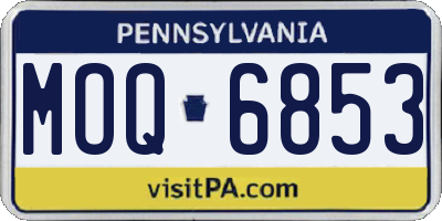 PA license plate MOQ6853