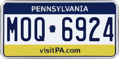 PA license plate MOQ6924