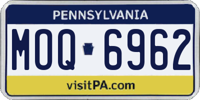 PA license plate MOQ6962