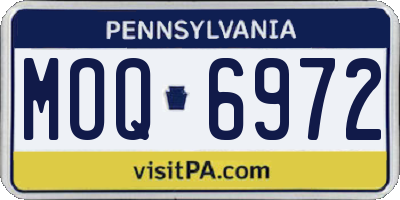 PA license plate MOQ6972