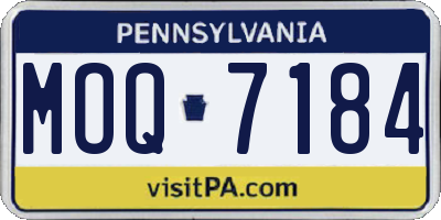PA license plate MOQ7184