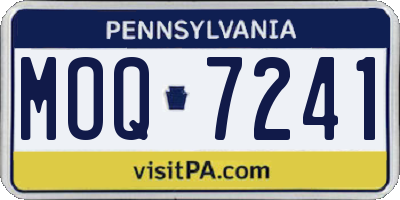 PA license plate MOQ7241