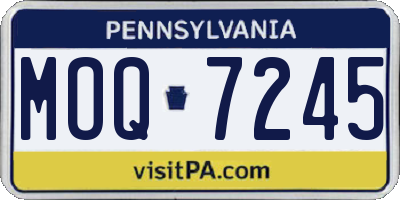 PA license plate MOQ7245