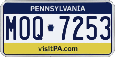 PA license plate MOQ7253