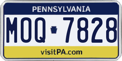 PA license plate MOQ7828