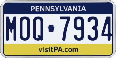 PA license plate MOQ7934