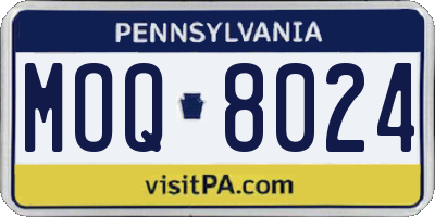 PA license plate MOQ8024