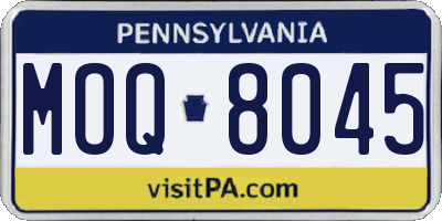 PA license plate MOQ8045